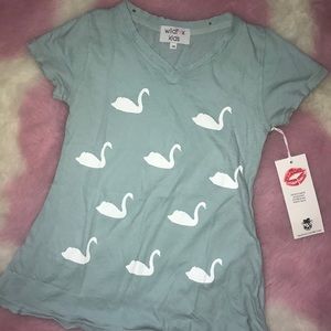 2/$20 Wildfox Kids “Swan Party” tee